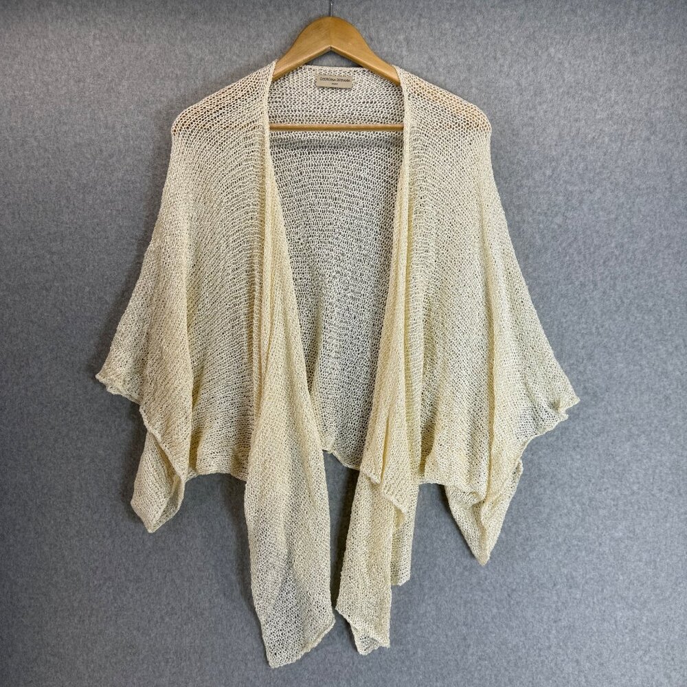 Georgina Estefania‎ Dallas Cream Ivory OS Open Knit Cardigan Shawl Drape Flowy
